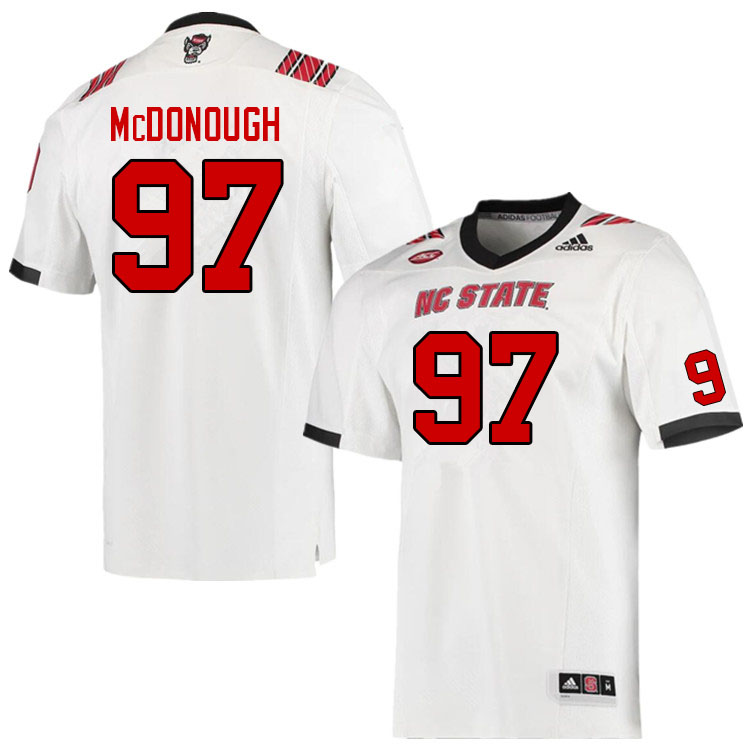 Men #97 Shane McDonough NC State Wolfpack College Football Jerseys Sale-White - Click Image to Close